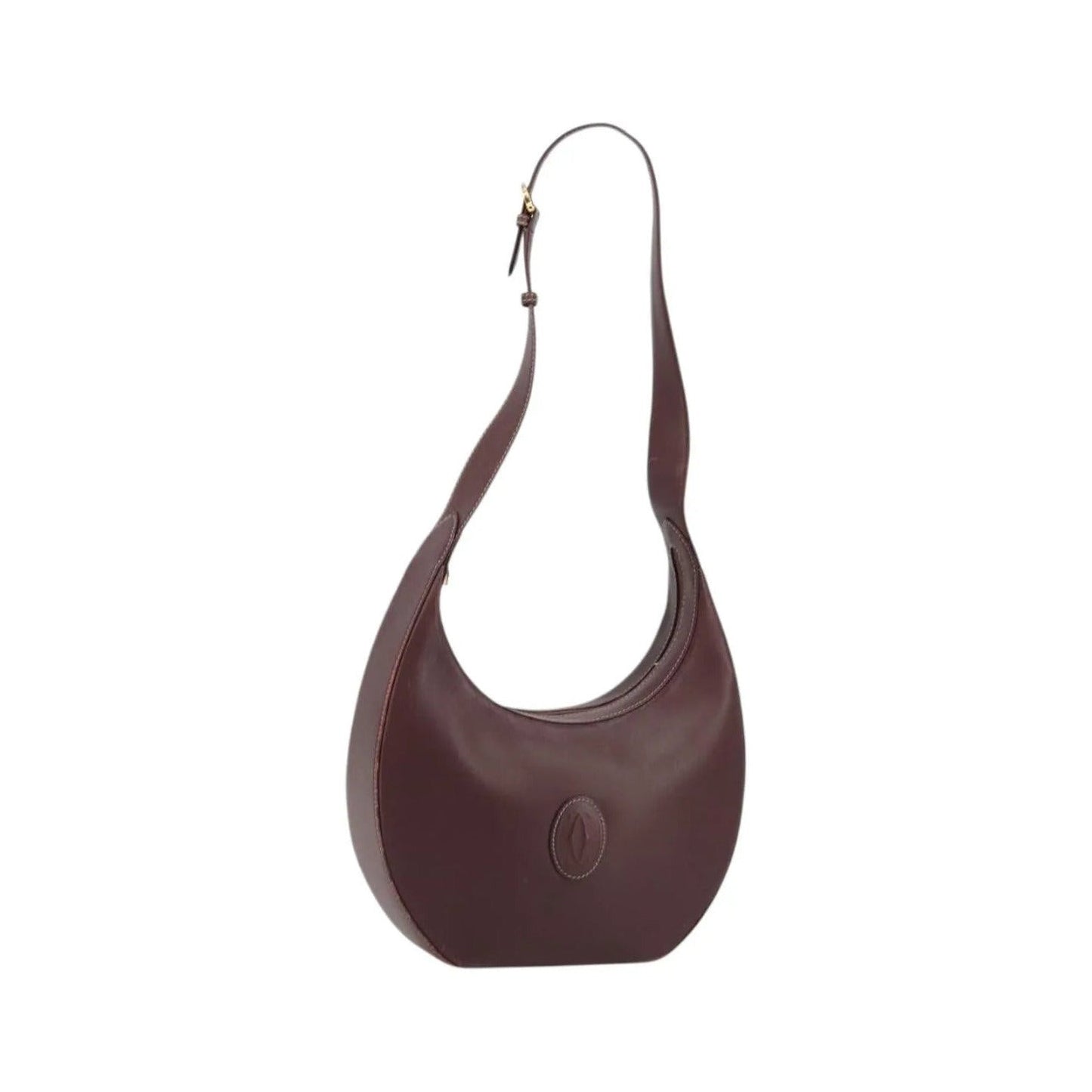cartier Vintage must de Cartier Leather, Burgundy, Leather, Shoulder Bag