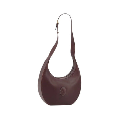 cartier Vintage must de Cartier Leather, Burgundy, Leather, Shoulder Bag