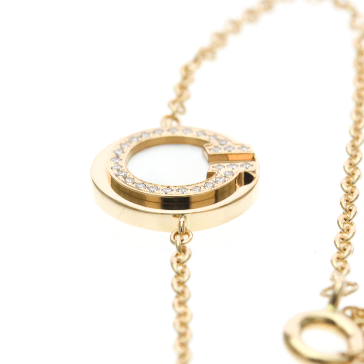 Tiffany & Co. T Circle Chain 18K Rose Gold with Mother of Pearl and Diamonds, Gold, Pink Gold, Bracelet
