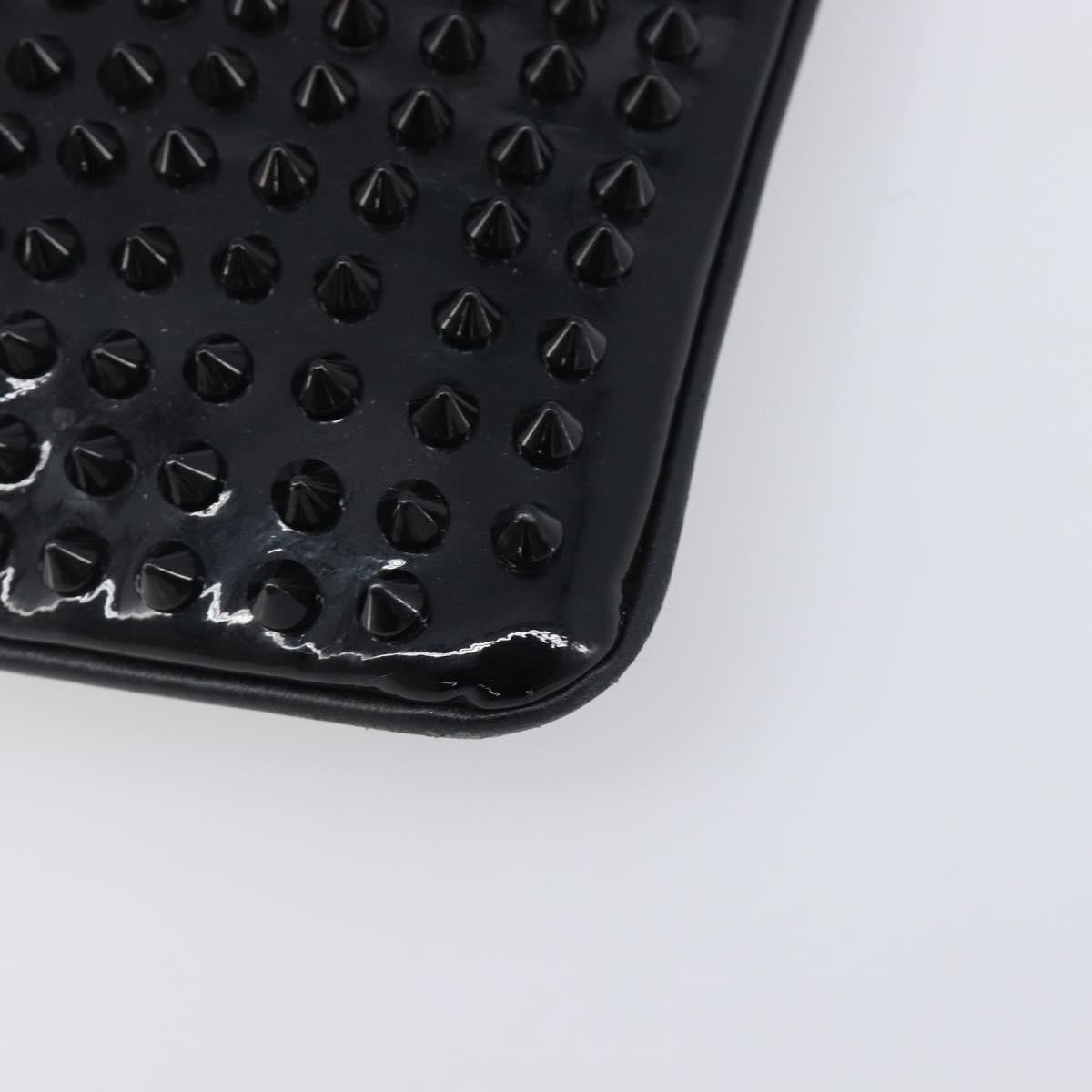 Christian Louboutin Loubiposh Clutch Spiked Patent, Black, Patent Leather, Clutch