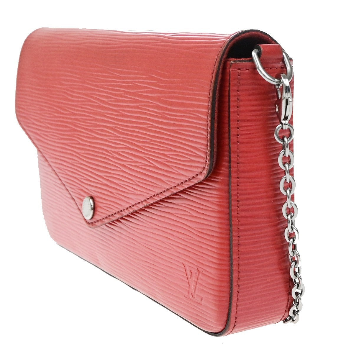 Louis Vuitton Felicie Chain Epi Leather, Red, Leather, Clutch