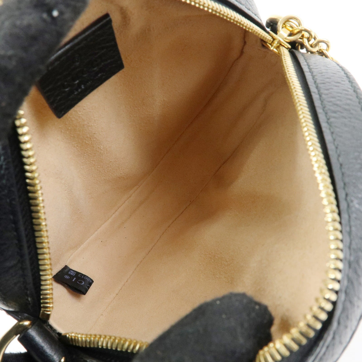 Gucci Ophidia Round Leather, Black, Leather, Shoulder Bag