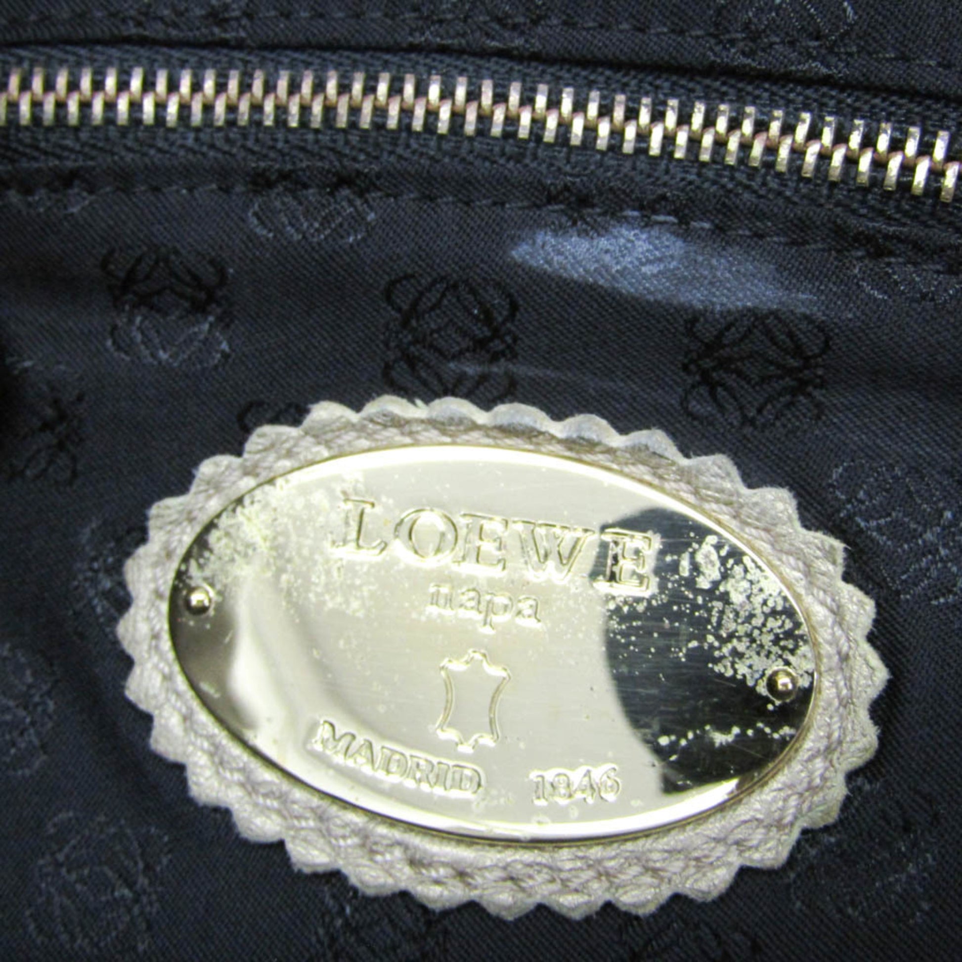 Loewe Anagram Logo Nappa Aire Hand Leather, Gold, Leather, Handbag