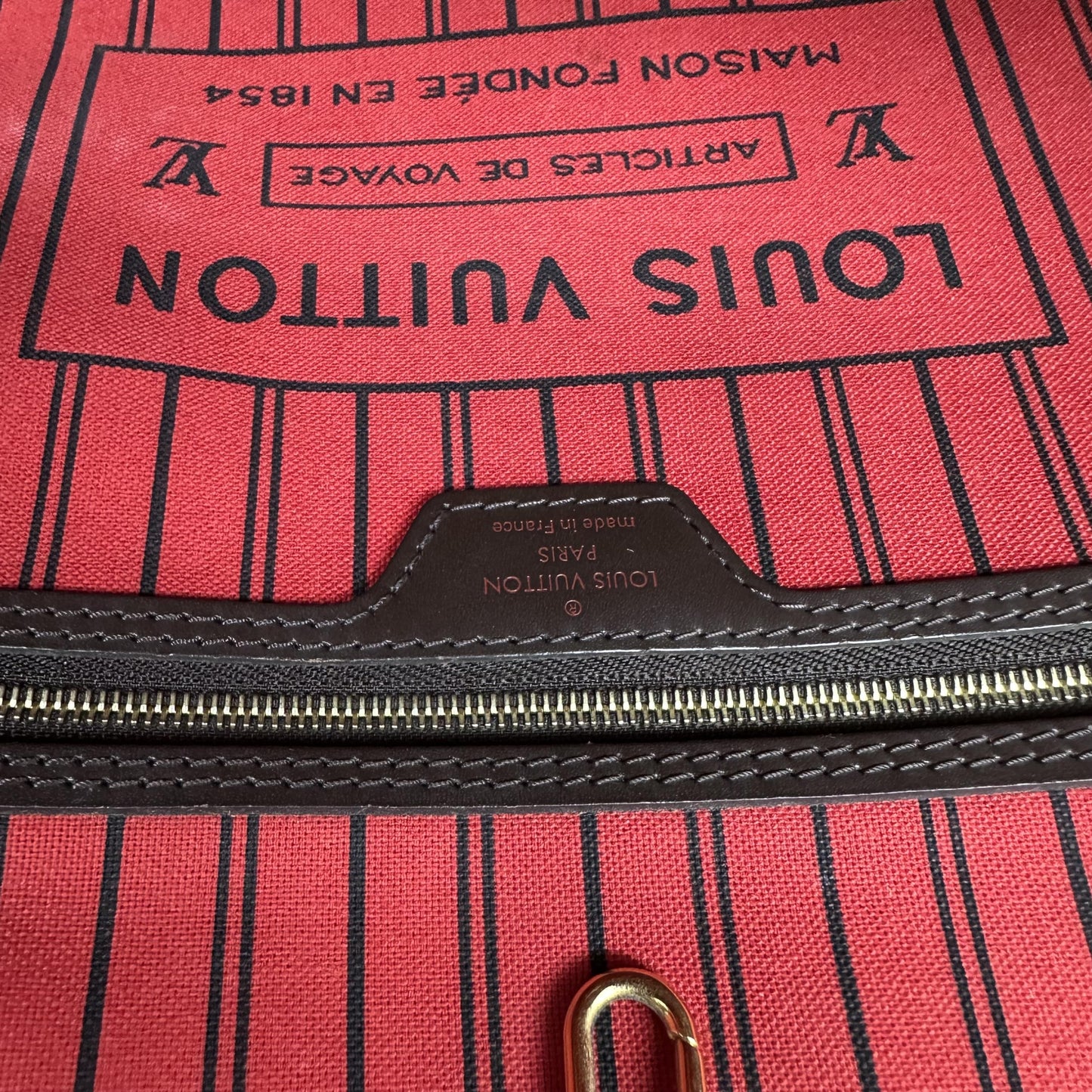 Louis Vuitton Neverfull Damier, Brown, Canvas, Tote Bag