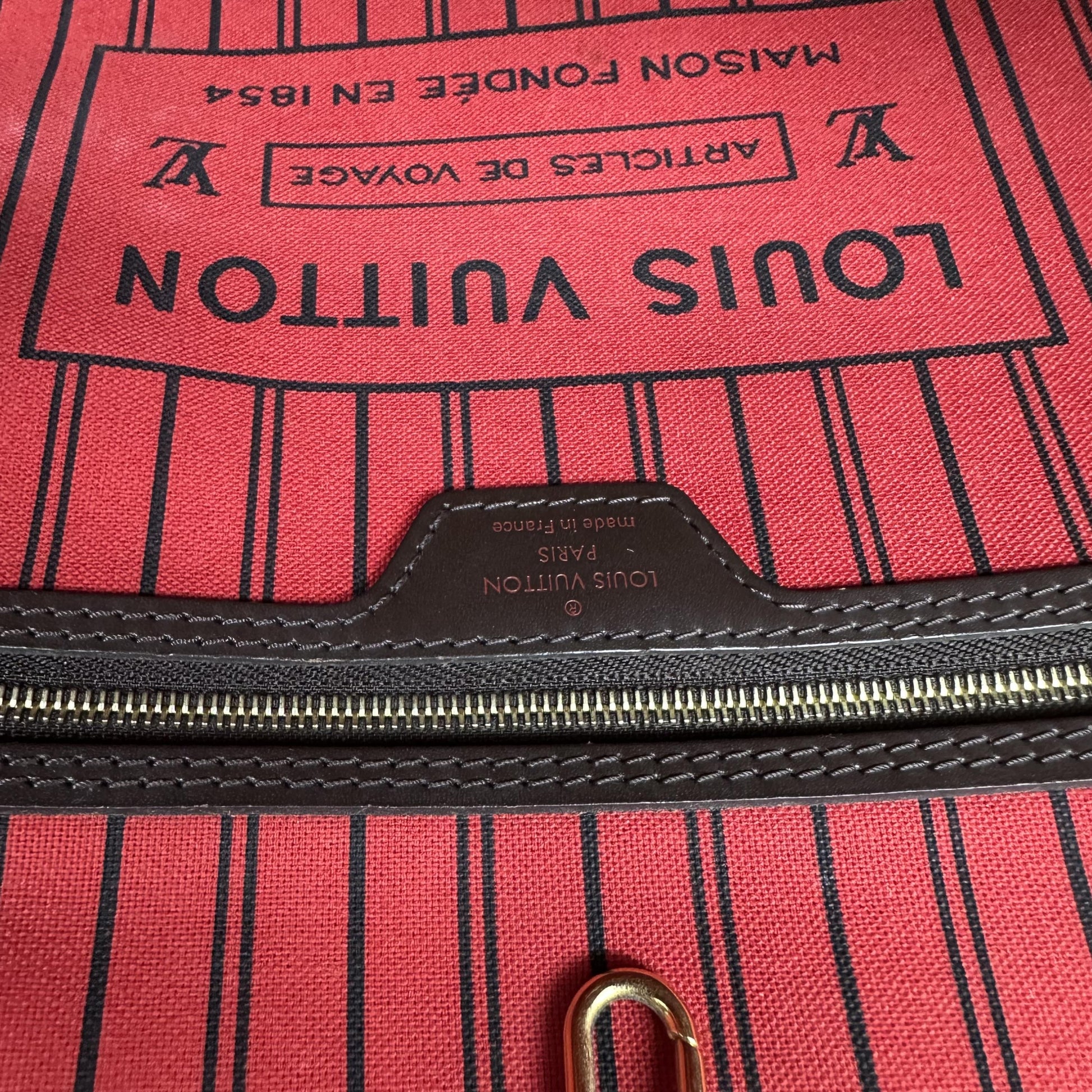 Louis Vuitton Neverfull Damier, Brown, Canvas, Tote Bag