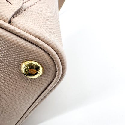 Prada Matinee Top Handle Saffiano Leather, Beige, Leather, Handbag