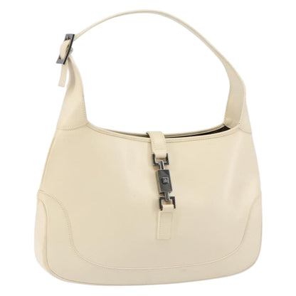 Gucci Jackie Original Shoulder Bag Leather, WHITE, LEATHER, Shoulder bag