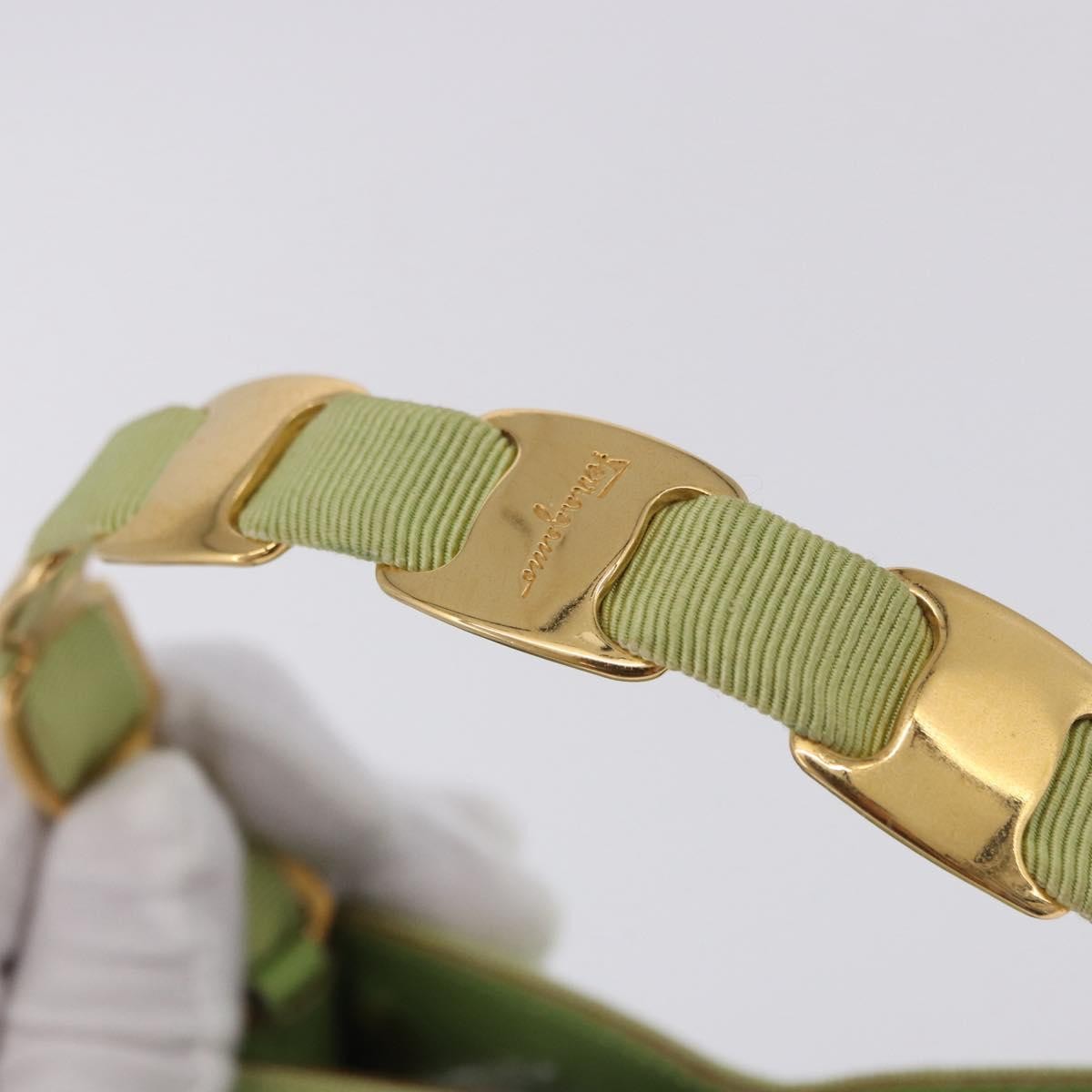 Salvatore Ferragamo Vala Canvas, Green, Canvas, Shoulder Bag