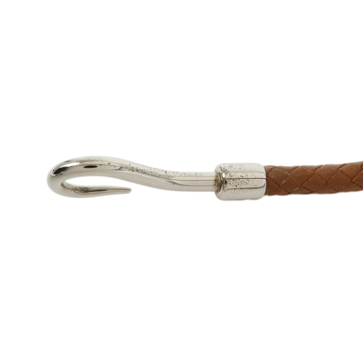 Hermes Jumbo Hook Double Tour Leather and Metal, Brown, Leather, Bracelet