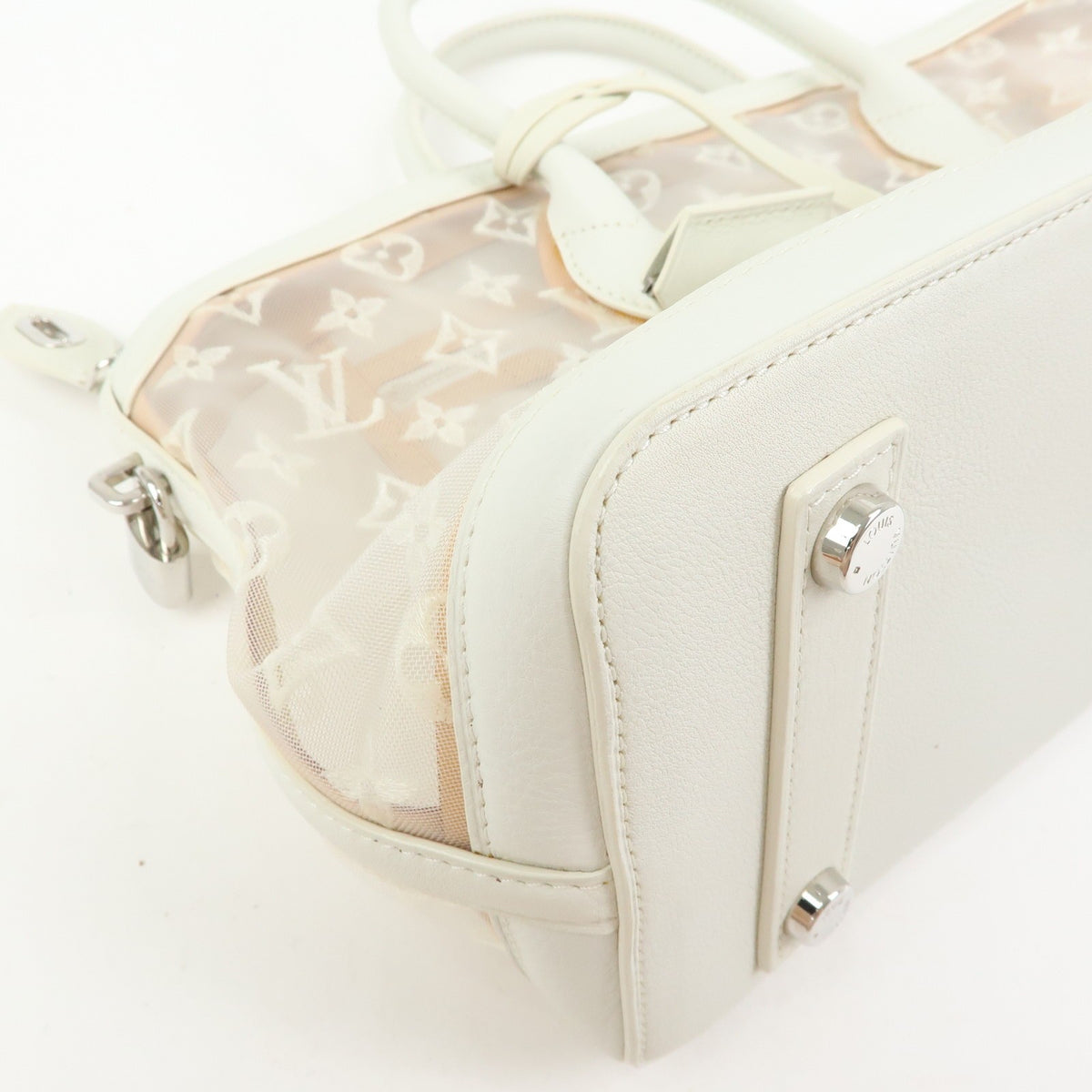 Louis Vuitton Transparence Lockit Mesh and Leather, White, Mesh, Handbag