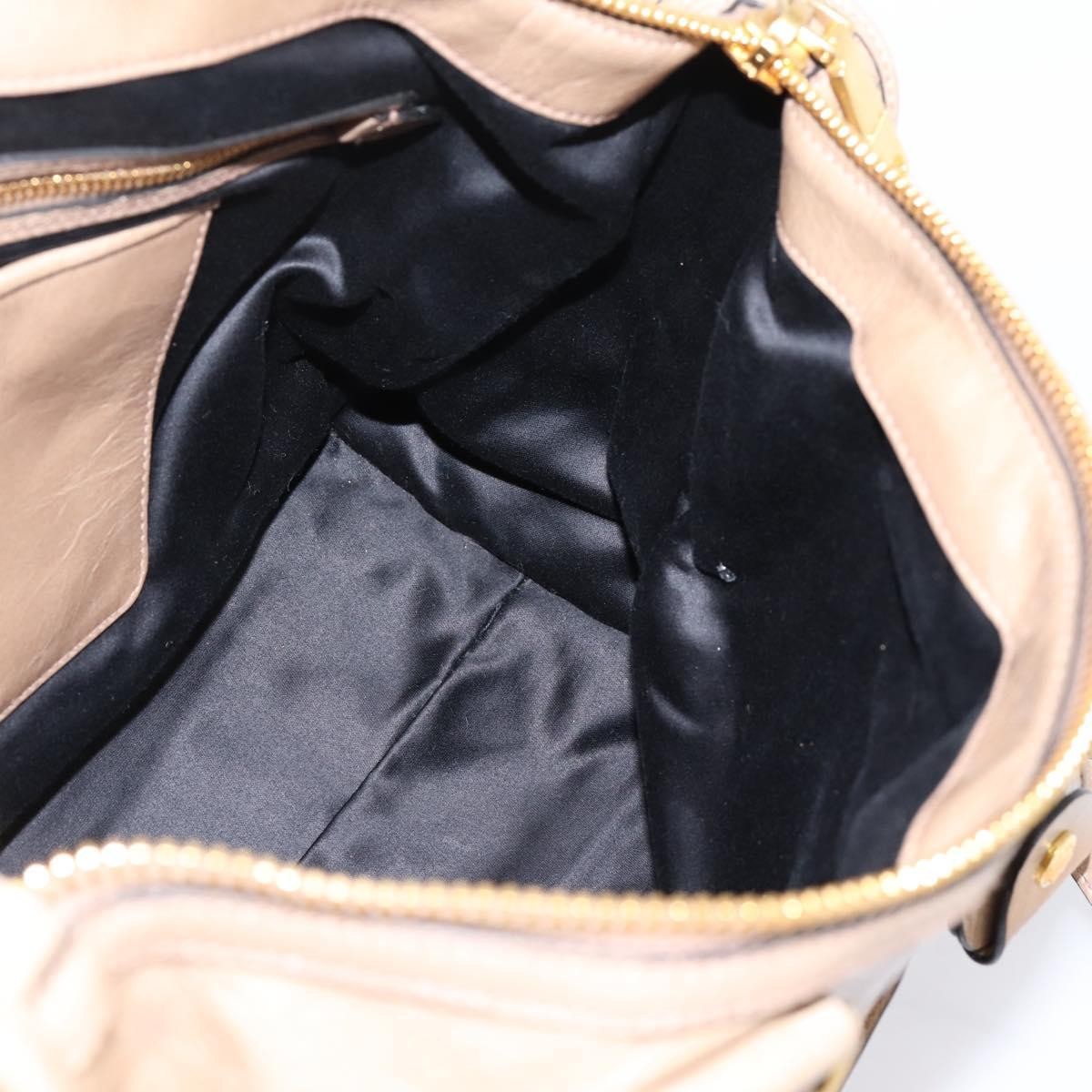 Miu Miu Convertible Bauletto Vitello Shine, Beige, Leather, Handbag