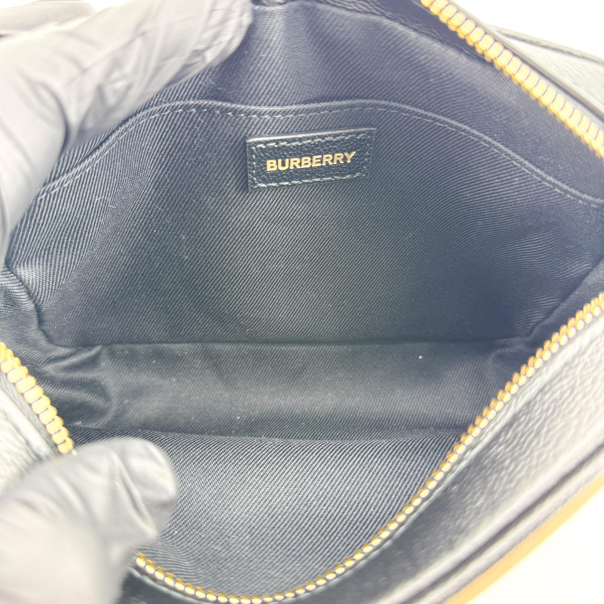 Burberry Camera Vintage Check Canvas, Black, Canvas, Handbag
