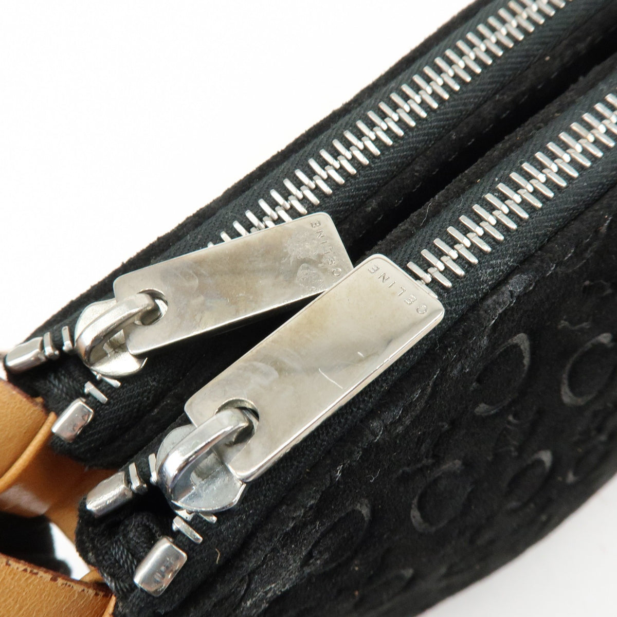 Celine C Macadam Shoulder Suede, Black, Suede, Handbag