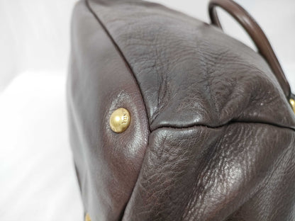 Prada Vitello Daino Convertible Tote Vitello Daino, Brown, Leather, Handbag