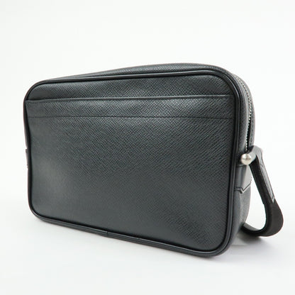 Louis Vuitton Kaluga Pochette Clutch Taiga Leather, Black, Leather, Clutch