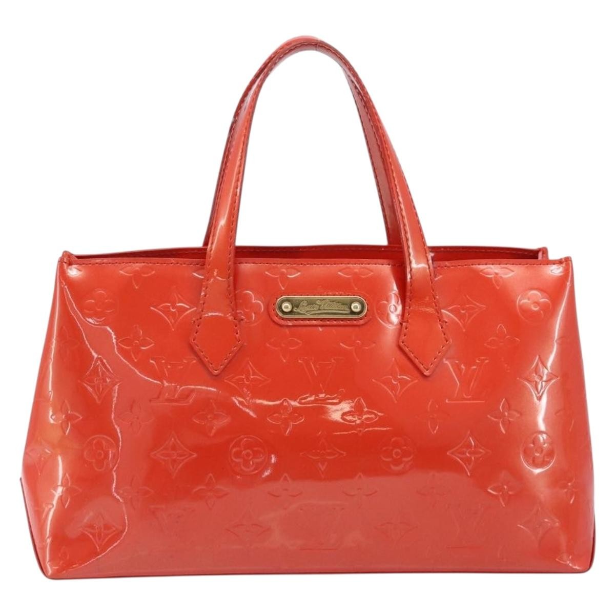 Louis Vuitton Wilshire Monogram Vernis, Orange, Patent Leather, Handbag