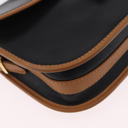Celine Shoulder Leather, Black, Leather, Shoulder Bag