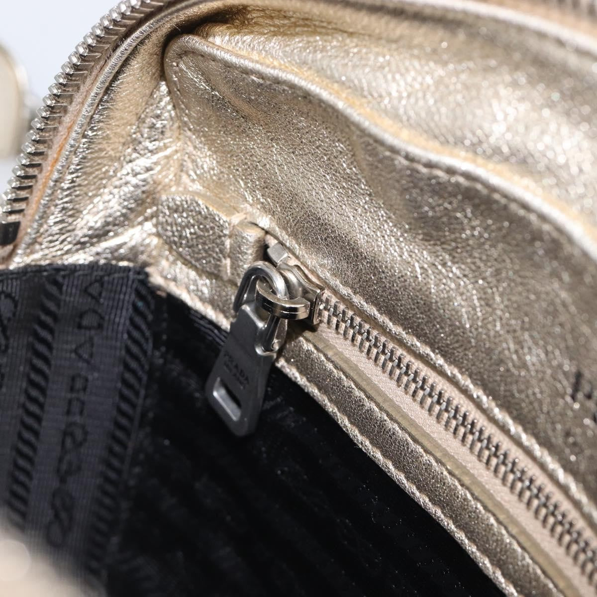 Prada Camera Diagramme Quilted Leather, Metallic, Leather, Shoulder Bag