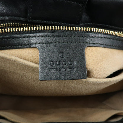 Gucci Sylvie Top Handle Leather, Black, Leather, Handbag