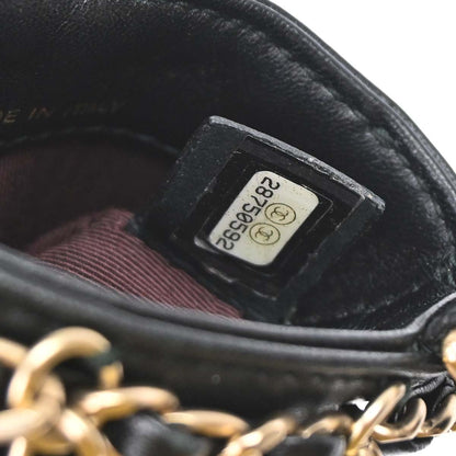 Chanel Tech Me Out Clutch With Chain Lambskin, Black, Leather, Clutch