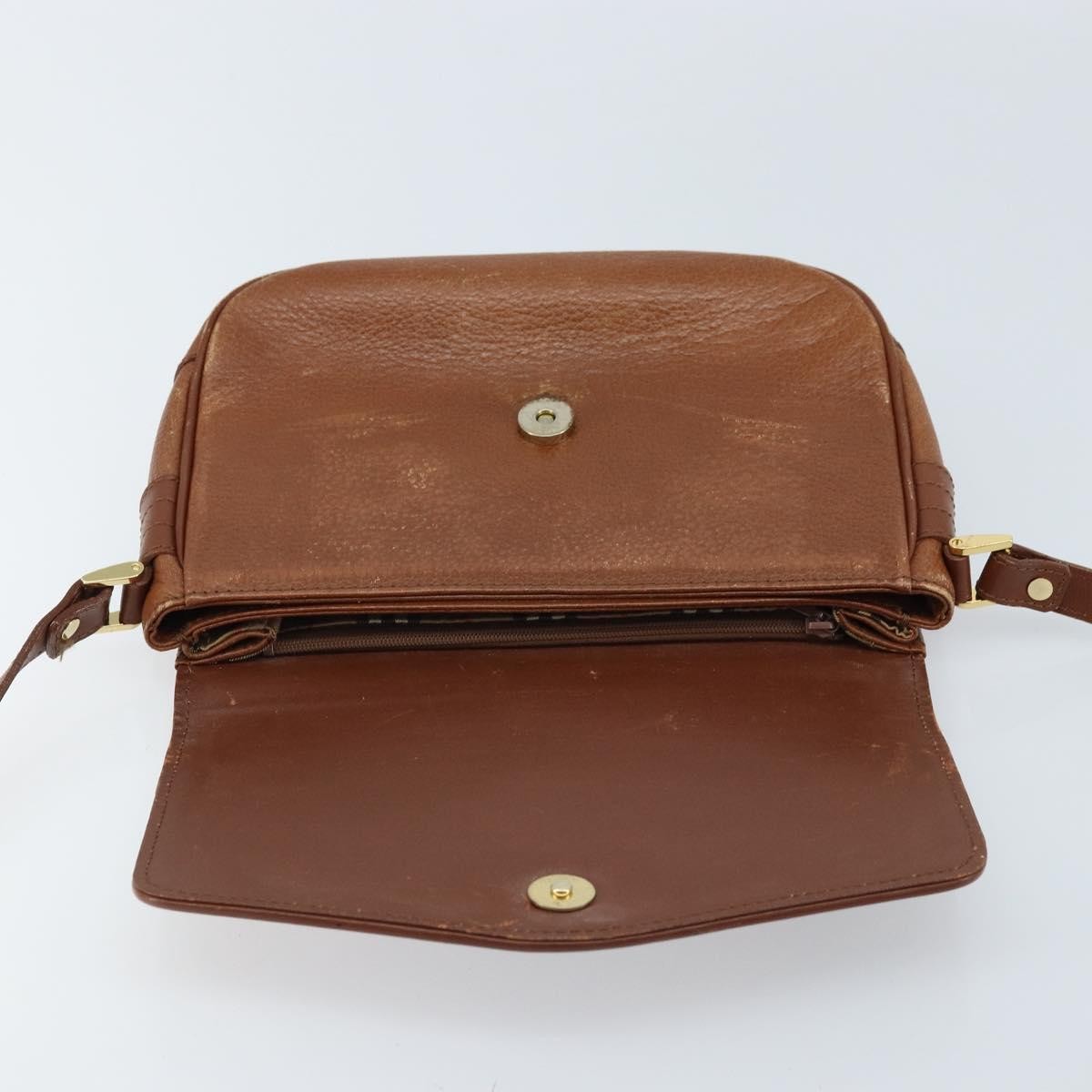 Burberry Flap Shoulder Leather, Brown, Leather, Shoulder Bag