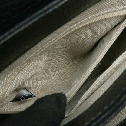 Gucci Interlocking Leather, Black, Leather, Shoulder Bag