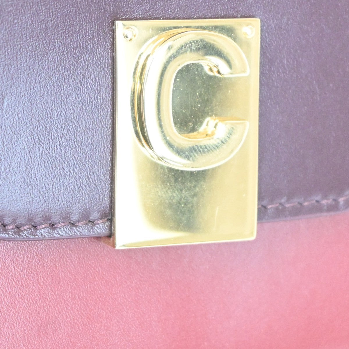 Celine C Wallet on Chain Leather, Black, Leather, Clutch