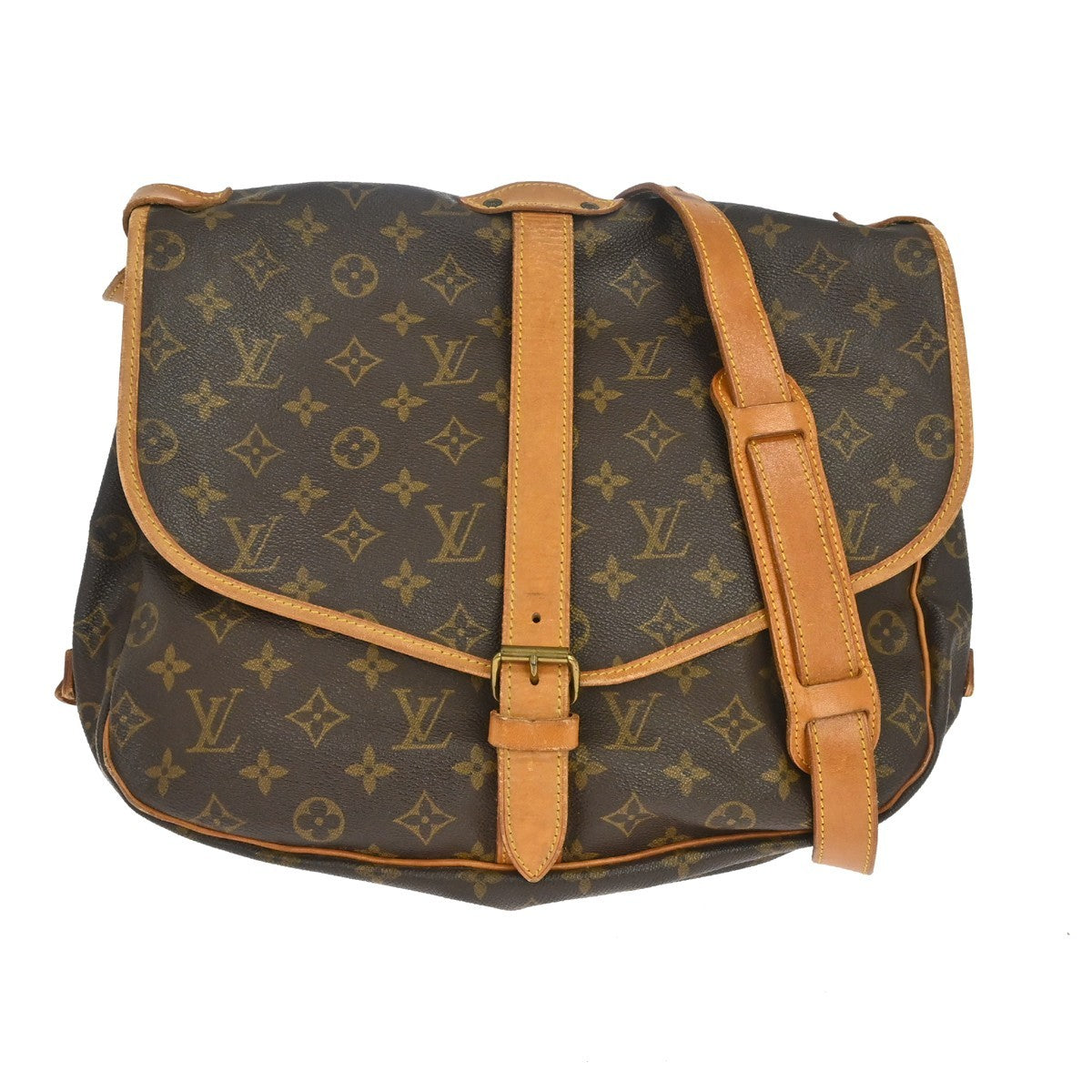 Louis Vuitton Saumur Monogram, Brown, Canvas, Shoulder Bag