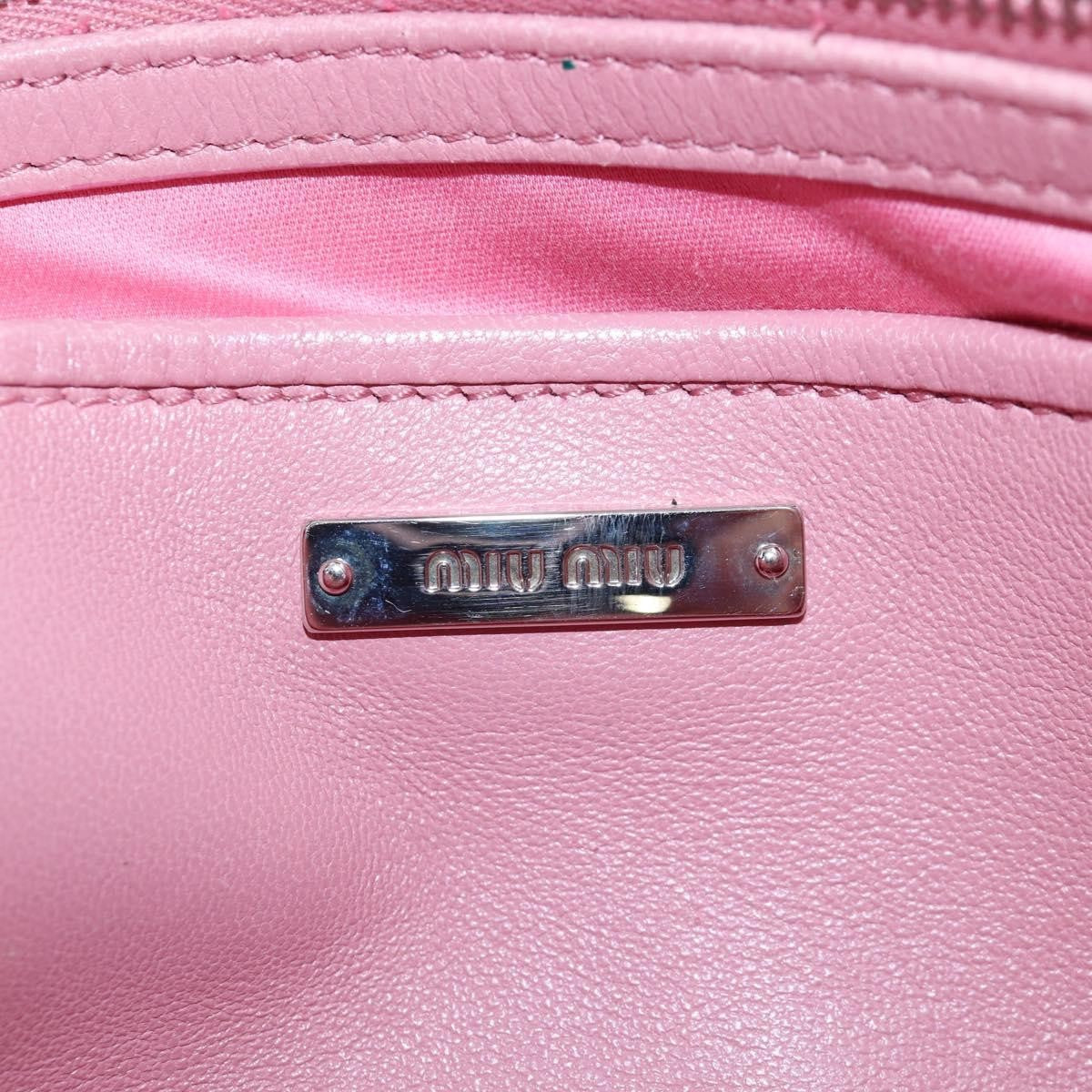 Miu Miu Crystal Turnlock Convertible Satchel Leather, Pink, Leather, Shoulder Bag