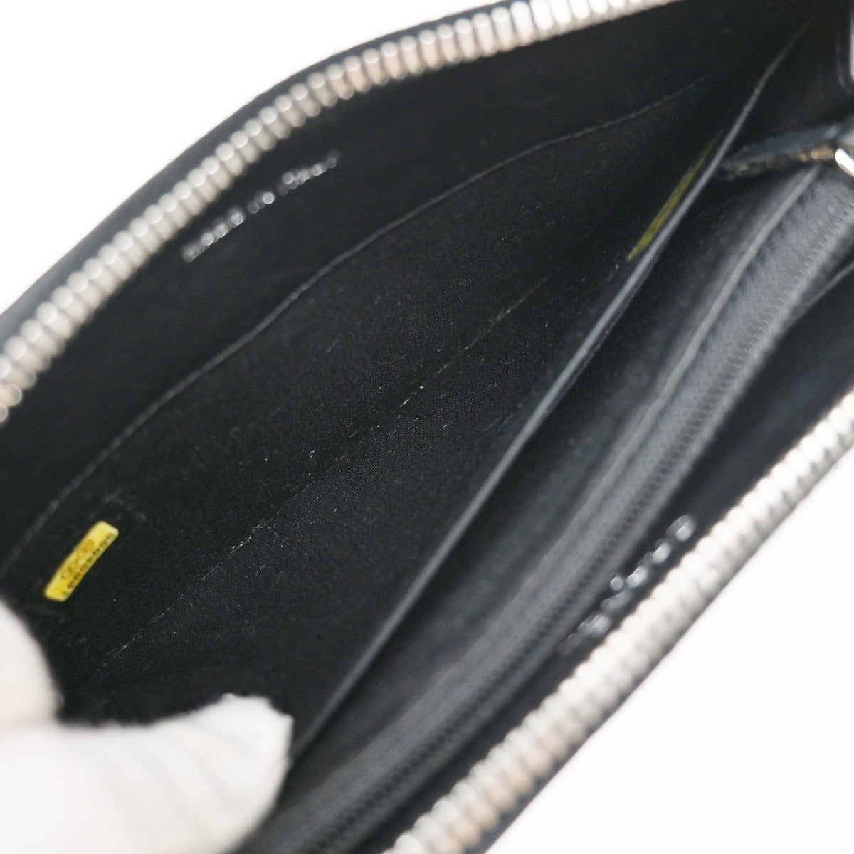Chanel CC Charm Zip Around Quilted Lambskin, Black, Leather, Wallet