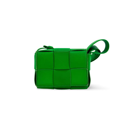 Bottega Veneta Cassette Maxi Intrecciato Leather, Green, Leather, Crossbody Bag