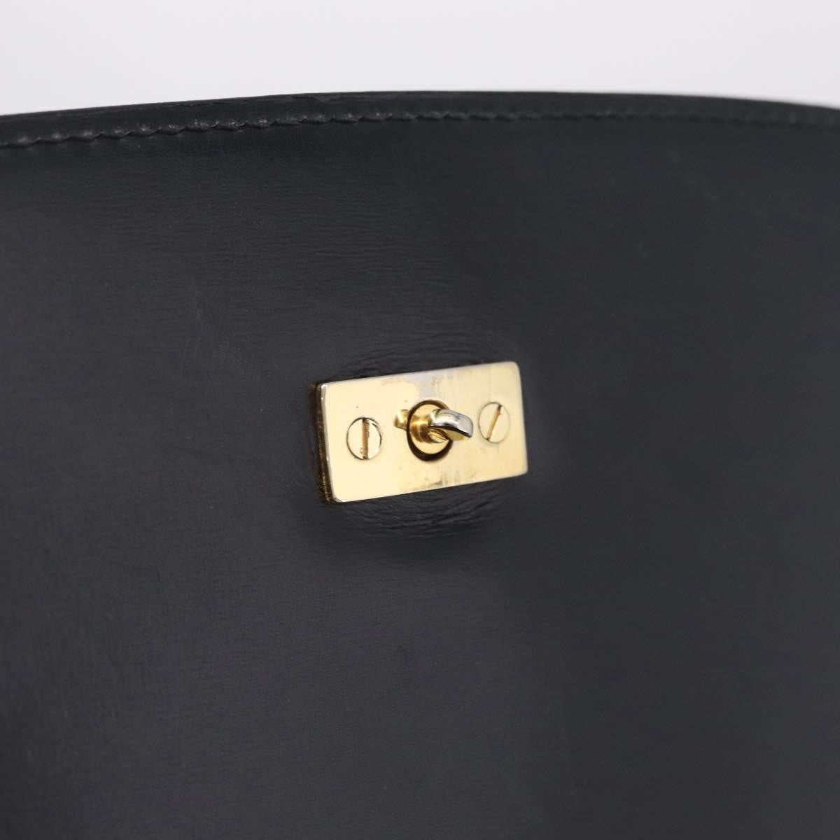 Gucci Vintage Bamboo Top Handle Leather, Black, Leather, Handbag