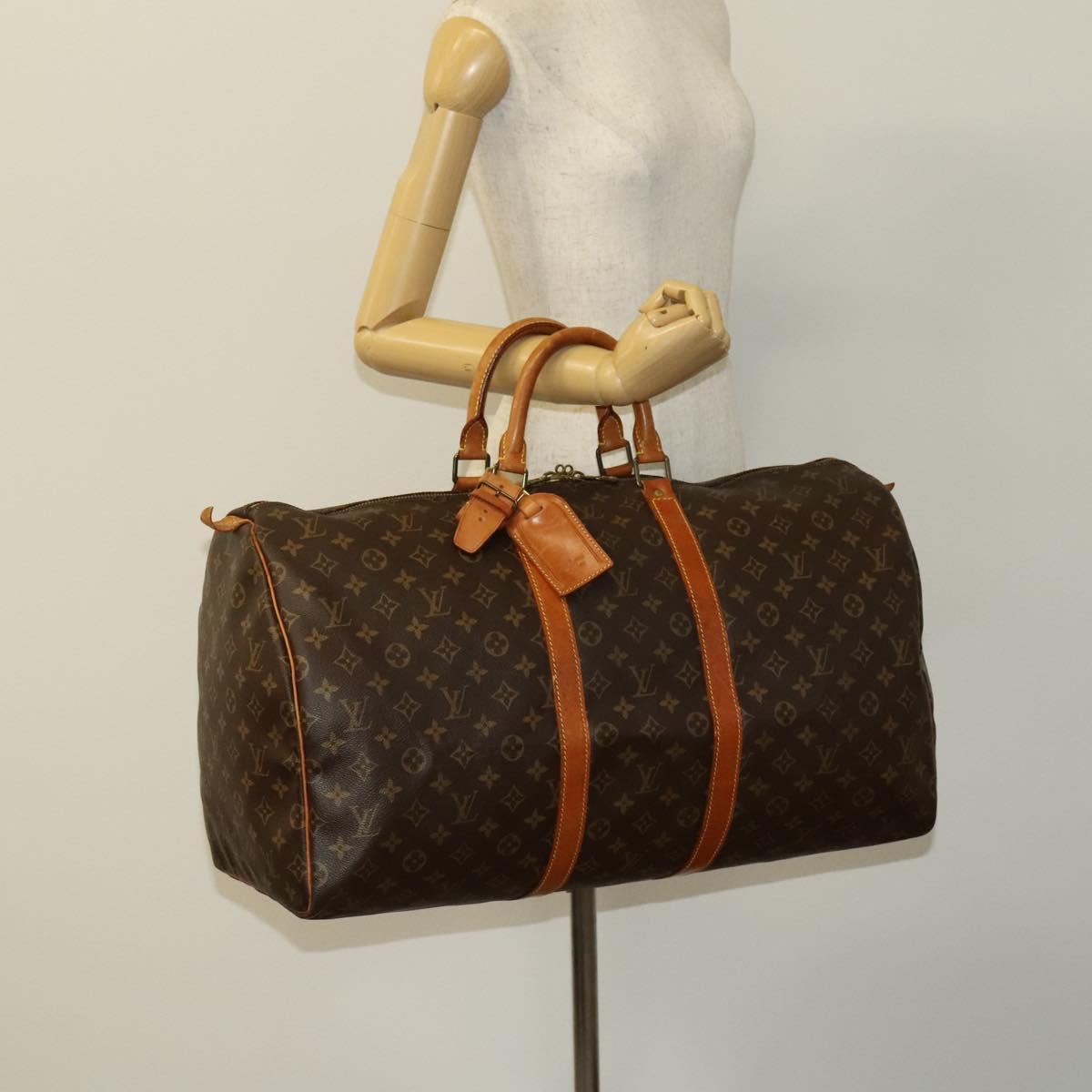 Louis Vuitton Keepall Bag Monogram Canvas, BROWN, CANVAS, Travel bag