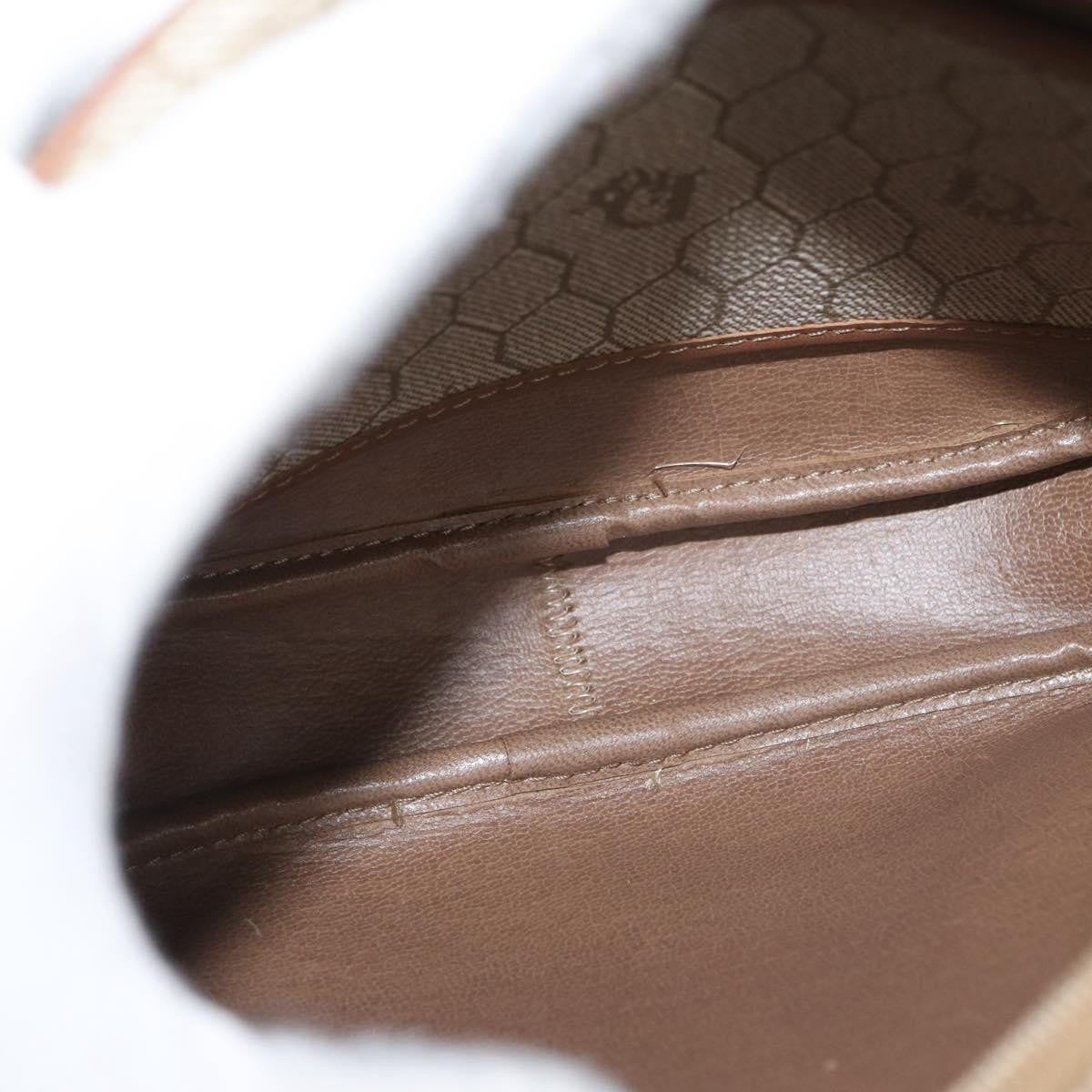 Christian Dior Vintage Honeycomb Canvas and Leather, Beige, Canvas, Shoulder Bag