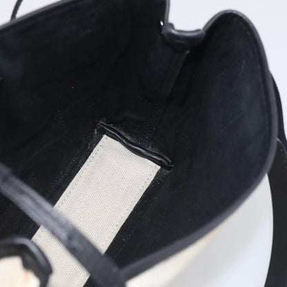 Balenciaga Navy Cabas Canvas with Leather, White, Canvas, Tote Bag
