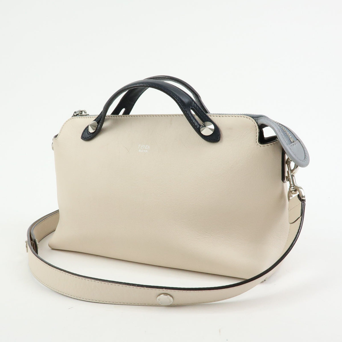 Fendi Selleria By The Way Satchel Leather, Neutral, Leather, Handbag