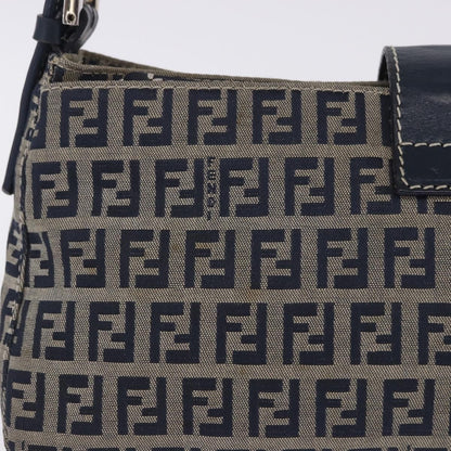 Fendi Baguette Zucca Canvas, Navy, Canvas, Handbag
