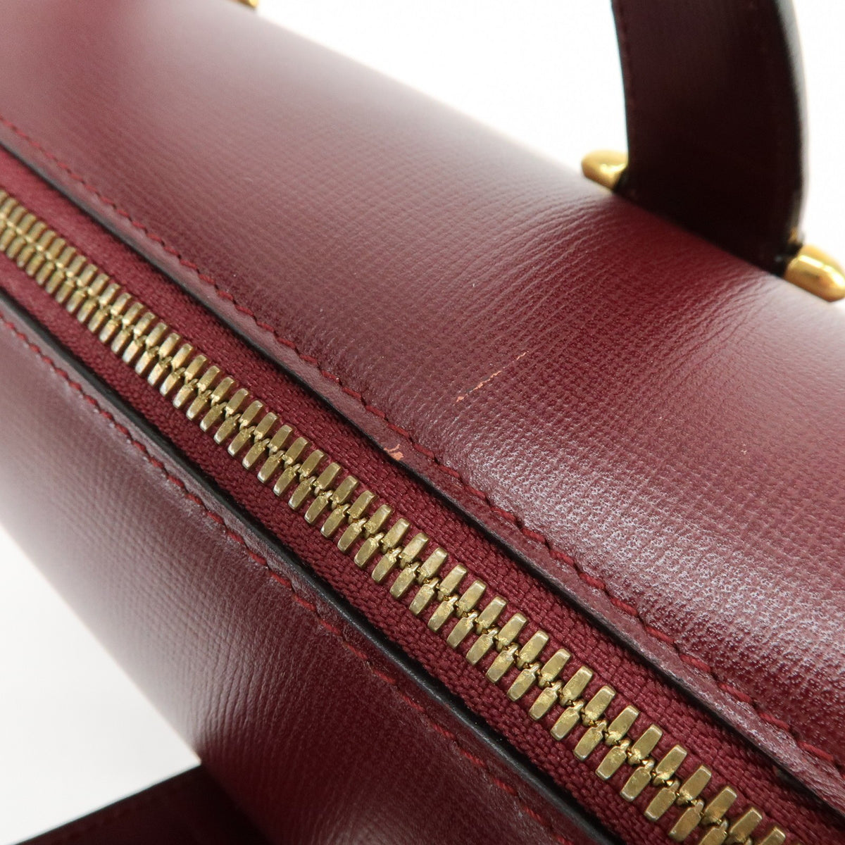 Cartier Must de Cartier Boston Leather, Burgundy, Leather, Travel Bag