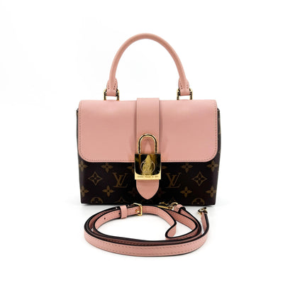 Louis Vuitton Braided Handle Locky Monogram Canvas with Leather, Brown, Canvas, Handbag