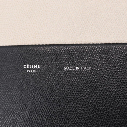 Celine Vertical Bi-Cabas Leather, Black, Leather, Tote Bag