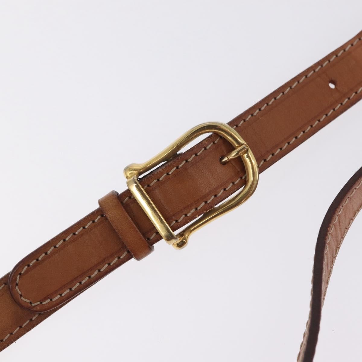 Celine Macadam Shoulder Leather, Brown, Canvas, Crossbody Bag