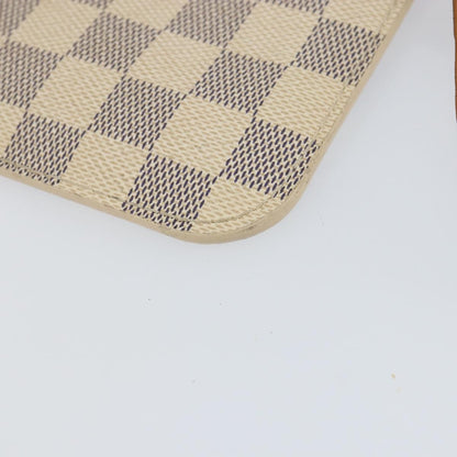 Louis Vuitton Neverfull Pochette Damier, White, Canvas, Clutch
