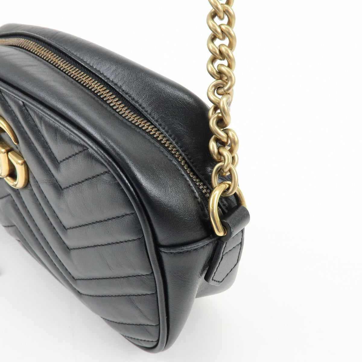 Gucci GG Marmont Matelasse Leather, Black, Leather, Shoulder Bag