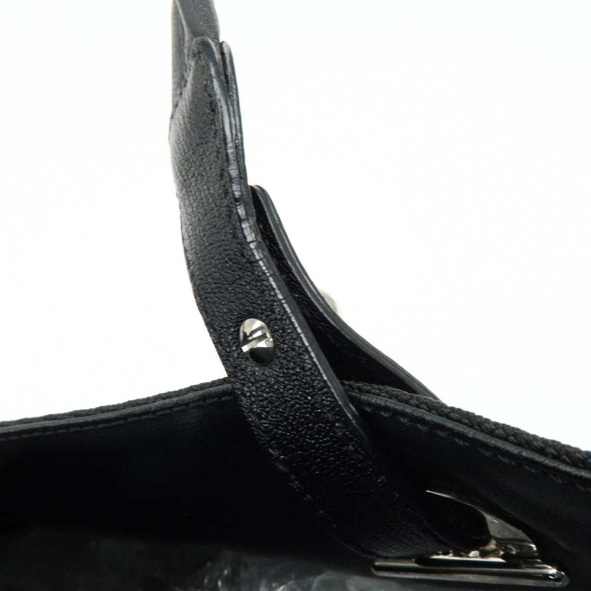 Chanel Biarritz Quilted Coated Canvas, Black, Leather, Tote Bag