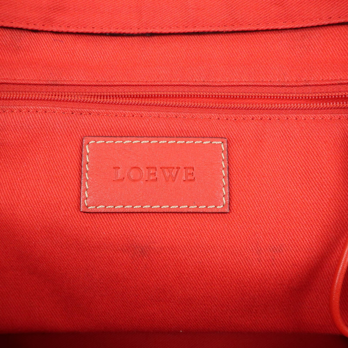 Loewe Anagram Leather, Red, Leather, Tote Bag