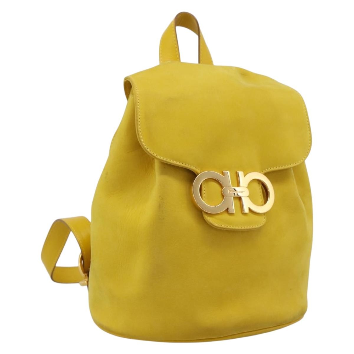 Salvatore Ferragamo Gancini Suede, Yellow, Suede, Backpack