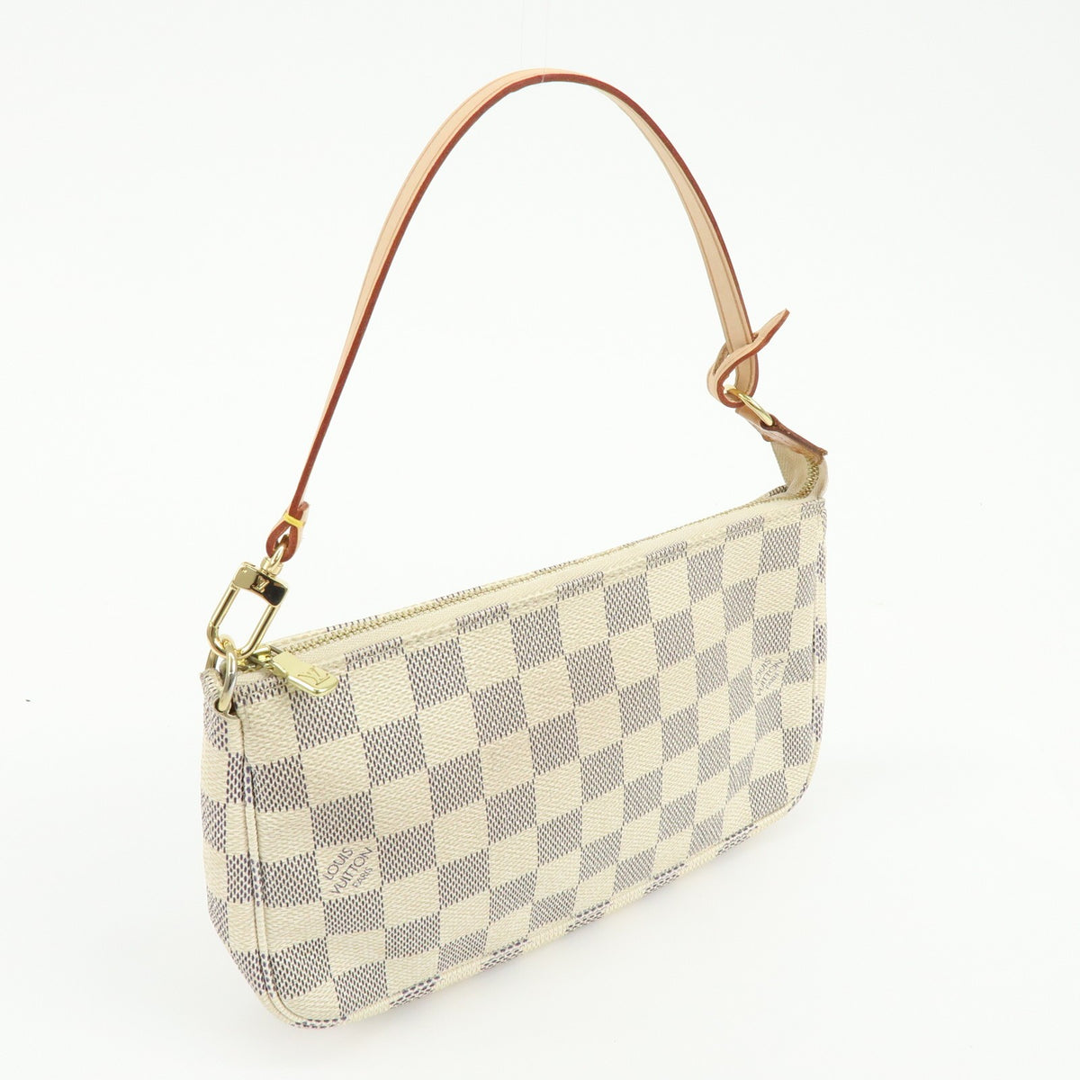 Louis Vuitton Pochette Accessoires Damier, White, Canvas, Clutch