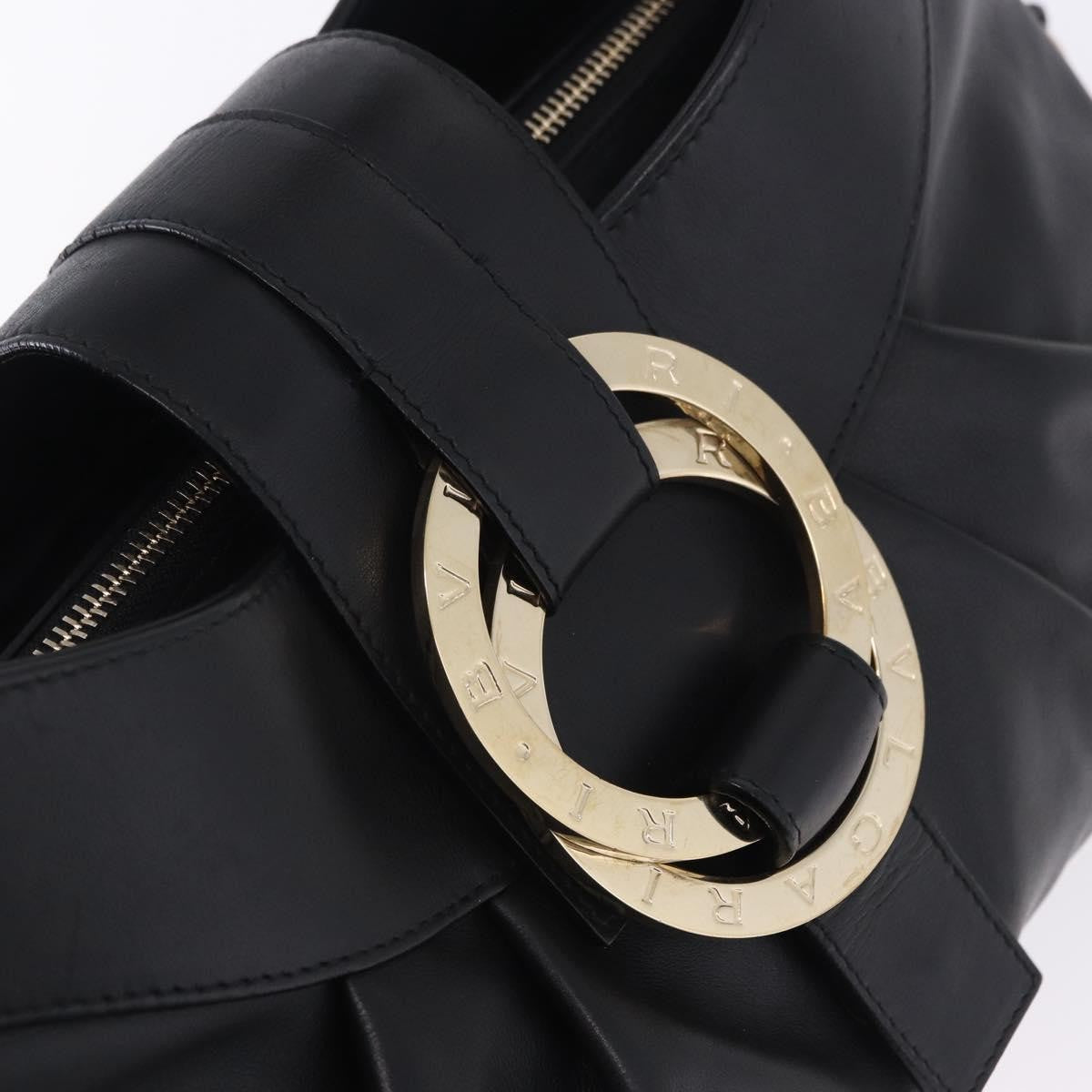 Bvlgari Chandra Hobo Leather, Black, Leather, Handbag