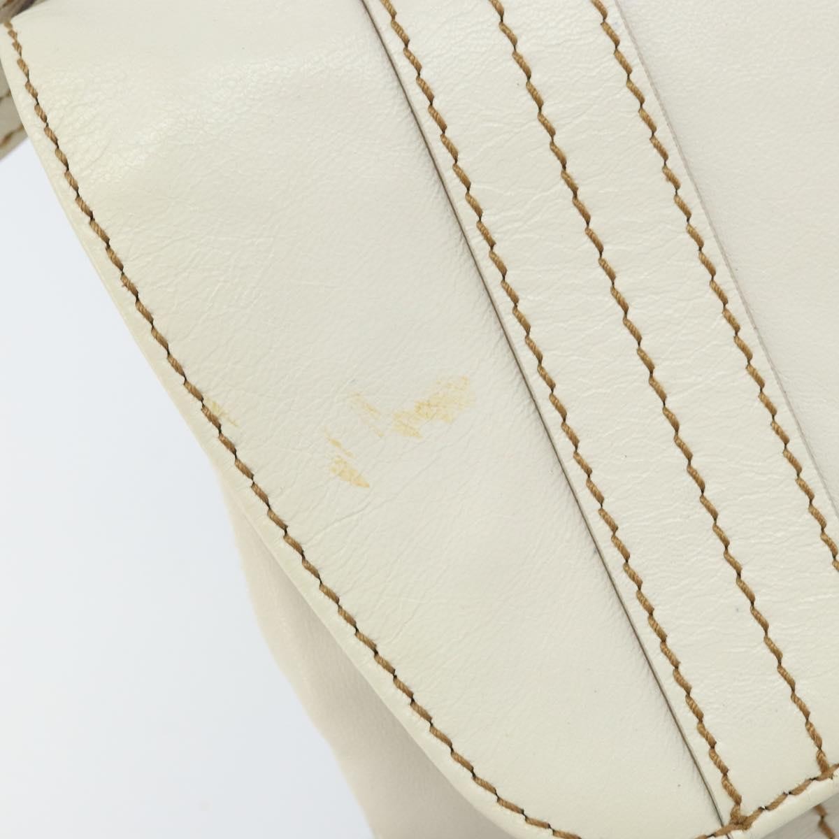 Gucci Vintage Leather, White, Leather, Handbag
