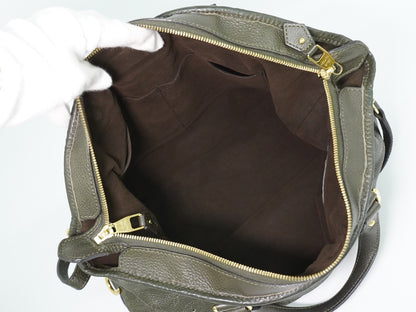 Louis Vuitton Stellar Mahina Leather, Khaki, Leather, Handbag